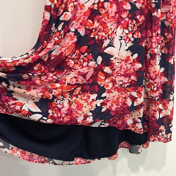 R&M Richards 7316 High Low Short Sleeve Print Dress - Picture 5 of 11